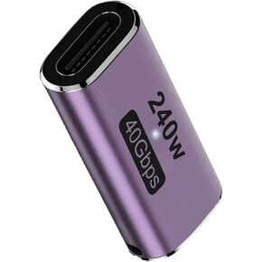 High Speed USB C Female to Female Adapter, USB C Coupler 240W Power Delivery for Thunderbolt