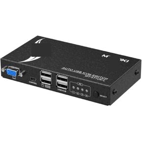4 Port USB KVM Switch, Auto/Button/Hotkey/Desktop Wired Switcher, Metal Housing with Cables MT-471UK-L
