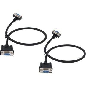 Sing F Ltd 2x DB9 RS232 9-PIN 90 درجة مستقيمة أنثى إلى كابل اتصال المنفذ التسلسلي للإناث لمعدات شبكة اتصال البيانات