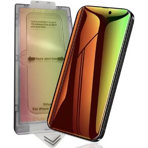 for iPhone 16 Pro Max Privacy Screen Protector, 2 Pack Colorful Gradient 9H Hardness Tempered Glass Film [Auto-Alignment Tray] [Auto Dust] [3S FOOLPROOF] Anti Scratch Anti-Spy Anti-Blue Light