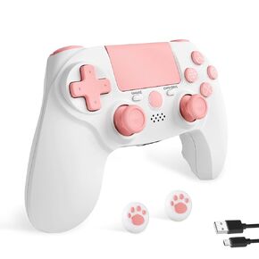 linhugame Wireless Controller for PS4,Compatible with PS4/Slim/Pro/PC，With USB C Cable/800mAh Battery/6-Axis Gyro/3.5mm Audio Jack/Multi Touch Pad