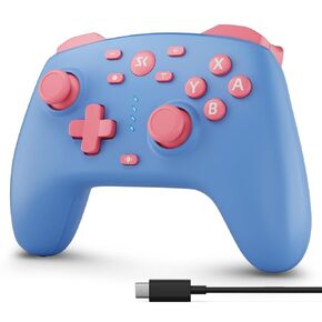 PC controller for Nintendo Switch/Lite/OLED, Hall Effect Joysticks and Triggers, Macro Keys, Turbo, 2.4G Wireless Gaming Controller for Steam, Luna, Laptop, iPad, macOS, IOS, Android, Light Blue