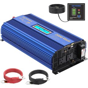 4000W Wave GENTERTER REVERTER 24V DC إلى 110 فولت 120 فولت العابر 7000W ذروة ذروة 2S ، FCC المعتمدة ، 4AC منافذ ، شحن سريع