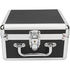 2.5in Hard Drive Storage Box 20 Bays Double Security Lock Convenient Handle for Home Office Aluminum Alloy ABS EVA Black