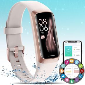 Fitness Activity Tracker for Men Women,Smart Watch with Blood Pressure Monitor Heart Rate Sleep Monitor IP67 Waterproof Pedometer Step Counter Calorie Tracker Health Watch for Android iOS Phones Black