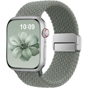 supernana braided stretcy band متوافق مع نطاقات Apple Watch 38mm 40mm 41mm 42mm 46mm 44mm 45mm 49mm للنساء الرجال ، حلقة منفردة Nylon Sport for Iwatch Series SE 10 9 8 7 6 5 4 3 Ultra 2 1