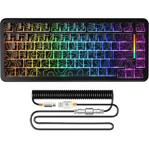 M82 HE HALL EFFECT SWITCH MANGETIC SWITCH 75 ٪ Rapid Trigger Gaming Keyboard 8kHz لوحة مفاتيح مغناطيسية 8 كيلو هرتز مع دقة RT 0.01 مم ، ودعم RT/SNAP TAP/DKS مع إضاءة RGB ملفوفة كابلات أبيض