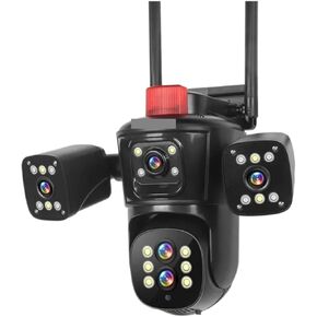 10K 20mp Outdoor Wireless WiFi Security Camera 10X Zoom Auto Tracking 8K PTZ 5 Lens 4 Screens IP CCTV Cam Waterproof(U/K,10K 10XZoom No Card)