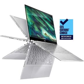 Asus Chromebook Flip C436 2-in-1 Laptop ، 14 "شاشة تعمل باللمس FHD Nanoedge ، Intel Core I5-10210U ، 512GB PCIe SSD ، بصمات الأصابع ، لوحة المفاتيح الخلفية ، Wi-Fi 6 ، White ، Chrome OS ، C436FA-DDS599T-W (