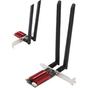 Gugxiom WiFi 6E PCIe Card, 4200Mbps Triple Band 2.4/5/6GHz with BT 5.2 for Desktop, PCIe Adapter Includes Dual 8dBi Antennas (for Windows 10/11 & for Linux)