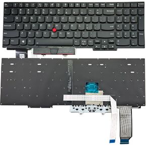 أفضل بانيات من لوحة مفاتيح الكمبيوتر المحمول لإضاءة المحمول لـ Lenovo ThinkPad E15 2019 Gen 1 R15 Gen 1 US Layout مع Trackpoint Black بدون إطار