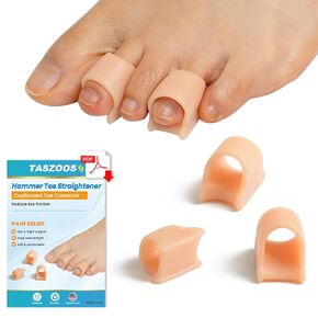 Hammer Toe Straightener Corrector for women & men- 6 Pcs Gel Toe Splint Relief for Bunion, Claw, Crooked, Hammer, Broke Support - Medium Size