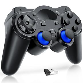 DIANVEN PC Controller Wireless for PC/Win/PS3/Android, PC Game Controller for Steam, Wireless Controller Controller,Gamepad USB Controller for Android TV,USB 2.4G Gaming Controller Black