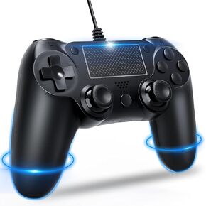 DIANVEN Controller Wired for PS4 PC Wired Controller for Playstation 4 Controller Double Vibration, Controller Wired for PlayStation 4 Wired Controller for PS4 PC Controller for Steam, Black