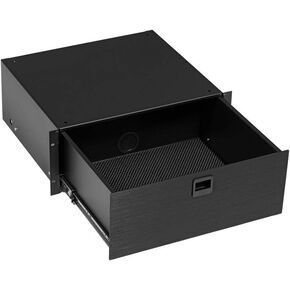 2 RU Enclosed Rack Drawer in Black (4U - 15.8 in. W x 14.5 in. D x 7 in. H)