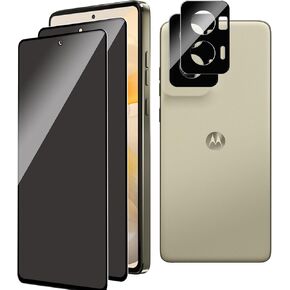 2+2 Pack Privacy Screen Protector for Motorola Moto G Stylus 2024 With 2 Pack Camera Lens Protector,Full Coverage Anti-Spy Tempered Glass Film,9H Hardness,Bubble Free,Easy to Install