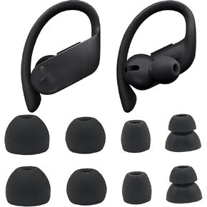Replacement Eartips Silicone Earbuds Buds Set for Powerbeats Pro Beats Wireless Earphone Headphones,Earbuds Eartips,Flexible Rubber Cover Skin Accessories-Black