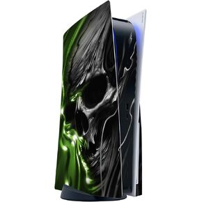 ITS A Skin Skins Compatible with Sony Playstation 5 Console Disc Edition - Protective Decal Overlay Stickers wrap Cover - Dark Skull