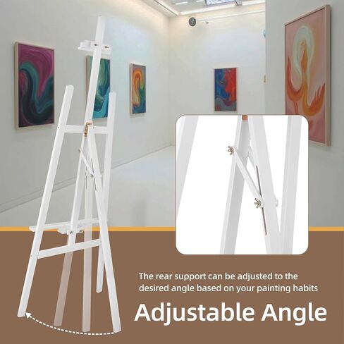 حامل حامل Falling in Art للرسم، حامل خشبي قابل للتعديل لطلاء القماش حتى 42 بوصة، حامل فني قابل للطي للرسم، لافتة الزفاف والملصق، مناسب للأطفال والكبار in Kuwait