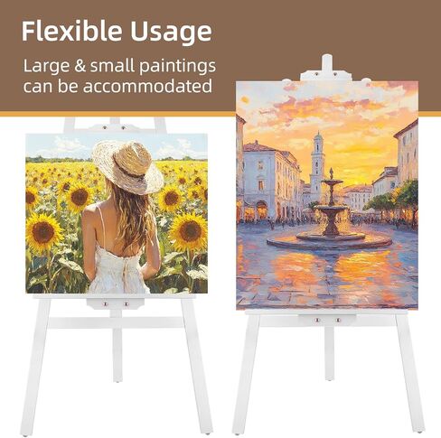 حامل حامل Falling in Art للرسم، حامل خشبي قابل للتعديل لطلاء القماش حتى 42 بوصة، حامل فني قابل للطي للرسم، لافتة الزفاف والملصق، مناسب للأطفال والكبار in Kuwait