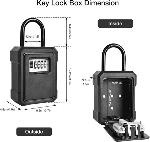 صندوق قفل مفتاح الأمان من MEGREZ، صندوق أمان مثبت على الحائط مع رمز رقمي، صندوق قفل مجموعة رمز قابل لإعادة الضبط للمفاتيح، صندوق تخزين مفاتيح معدني للمنزل والمكتب، أحمر in Kuwait