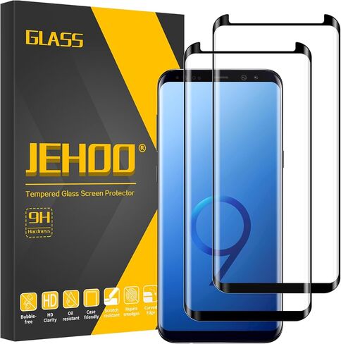 [2 عبوة] بالنسبة لوقاية شاشة الزجاج المقسّر Samsung Galaxy S9 ، الدعم بصمات الأصابع ، و 9 ساعات من الزجاج المقسى ، وتركيب سهولة ، خالية من الفقاعة in Kuwait