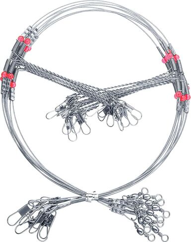 Tackle Rigs Fishing Leaders Stainless Steel Wire Trace Leader 2 Arm Fishing Rigs with Swivels Snap Connect Beads Fishing Line Tackle Fishing Kits for Lures Bait Rig or Hooks in Saudi Arabia