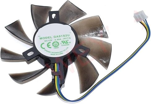 Card Card Fan GA91S2U PFTA DC12V 0.40A 4-LINE 85MM لـ GTX 1060 1070 1070TI 3G 6G 8G P106-100 Card Card Card Card (1) in Kuwait
