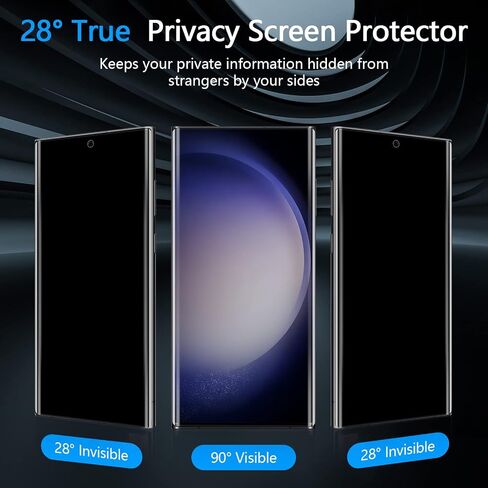 Privacy Screen Protector for Samsung Galaxy S23 Ultra 5G, [2 Pack] Anti Spy Tempered Glass Easy Installation Anti-peeping [Don’t Support Fingerprint Unlock] in Saudi Arabia