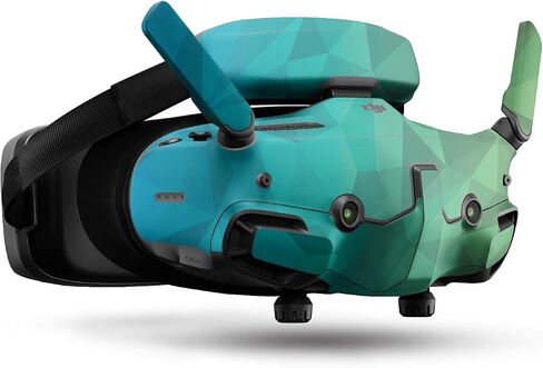 Drone Skin Compatible with DJI Goggles 3 - Blue Green Polygon - Premium 3M Vinyl Protective Wrap Decal Cover - Easy to Apply | Crafted in The USA by MightySkins in Saudi Arabia