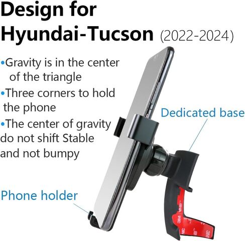حامل هاتف السيارة لـ Hyundai Tucson 2022 2023 2024 ， Hyundai Santa Cruz 2022 2023 2024 Auto Exclification Bracket Interior Decoration Board Mobile Mobile Mount Mount in Kuwait