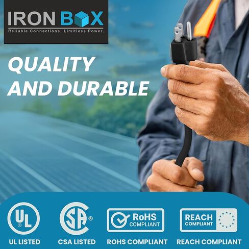 Ironbox Electric NEMA 5-15 توصيل إلى IEC C13 موصل الحبال - 10A ، 125V ، 18/3 SJT - UL كابل مزود الطاقة العالمي - سلك الطائر للكمبيوتر ، الشاشة ، سطح المكتب ، مكبر الصوت والمزيد (2 قدم ، أسود) in Kuwait
