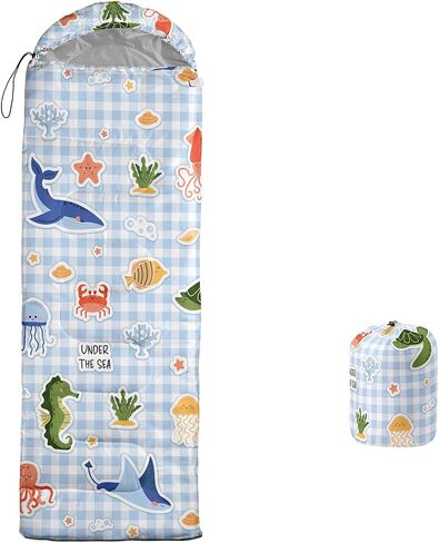 Boys Sleeping Bags for Adults Kids,Sport Ball Backpacking Camping Sleeping Bag for Girls Boys Lightweight Waterproof Cold/Warm Sleeping Bag for Season Outdoor Travel with Compression Bags in Saudi Arabia