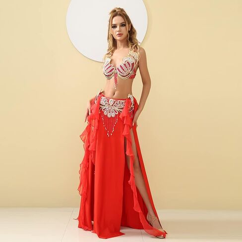 ROYAL SMEELA Belly Dancer Costumes for Women Belly Dancing Skirt Belly Dance Bra and Belt Carnival Outfit Bellydance Costume in Kuwait