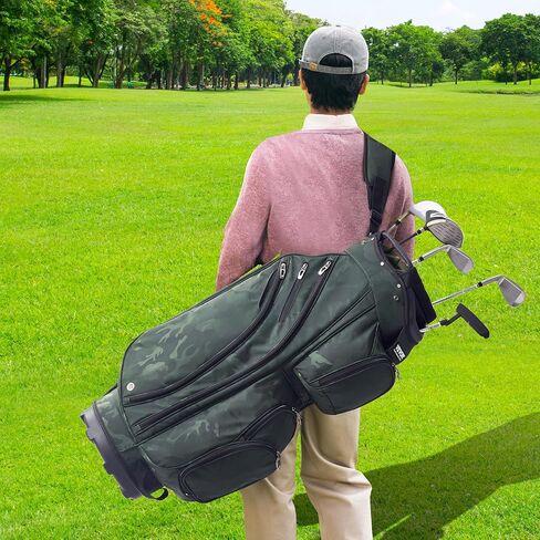 VEVOR Golf Cart Bag with 14 Way Organizer Divider Top, 41" 13 Pockets Premium Nylon Cart Bag, Durable Golf Bags with Handles & Dust Cover & Detachable Straps for Men & Women Grey in Saudi Arabia