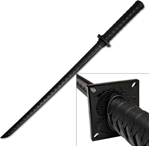 BladesUSA 1803PP معدات تدريب سيف النينجا من مادة البولي بروبيلين للفنون القتالية - 24 بوصة بشكل عام، الدفاع عن النفس، التدريب، آمن، سهل، ممتع، كوسبلاي، الفنون القتالية، أسود in Saudi Arabia