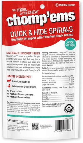 Chomp’ems Premium Beefhide Chews for Dogs, 2 Chews in Kuwait