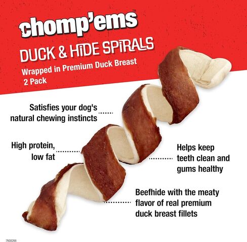 Chomp’ems Premium Beefhide Chews for Dogs, 2 Chews in Kuwait