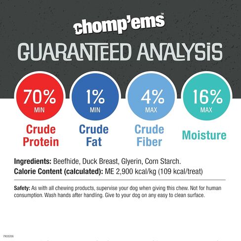 Chomp’ems Premium Beefhide Chews for Dogs, 2 Chews in Kuwait