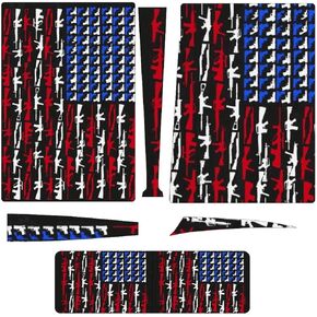 Gun American Flag Sticker for P-S-5 Disc Edition Wrap Decal Cover Protective for Console and Controller