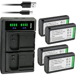 Kastar 2-Pack Battery and LTD2 USB Charger Compatible with Panasonic DMW-BLJ31, DMW-BLJ31e Battery, Panasonic LUMIX S1, LUMIX S1R, LUMIX S1H, DMW-BGS1R, LUMIX S Series Full-Frame Mirrorless Cameras