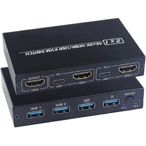 HDMI KVM Switch 4 Port 4K USB Switch KVM VGA Switcher Splitter Box for Sharing Printer Keyboard Mouse KVM Switch HDMI USB Hub