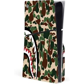 Skinit Decal Gaming Skin Compatible with PS5 Slim Disk Console - Shark Teeth Grey Street Camo Design