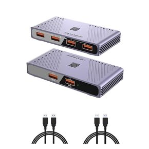 محول التبديل USB3.0 kVM 2 في 4 Out USB Switch KVM على الكمبيوتر المحمول للكمبيوتر الشخصي للوحة مفاتيح الطابعة Mouse U Disk Sharer Controller (جهاز كمبيوتر)
