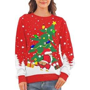 RAISEVERN Ugly Christmas Sweater for Women Knit Pullover Cute Long Sleeve Sweaters in Kuwait