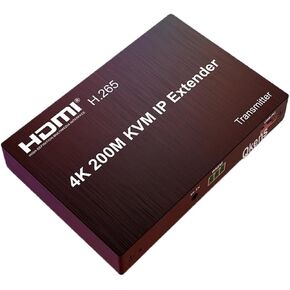 200M HDMI KVM IP Extender Splitter by Rj45 Cat6 Ethernet Cable H.265 4K 30Hz 1080P 60Hz for NVR Camera Monitoring Network Switch(TX and RX)