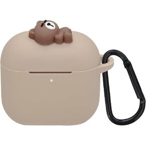 Wonhibo for Airpod 4 Case, Cute Kawaii Cover for Airpod 4th Generation 2024 with Keychain (Bear)