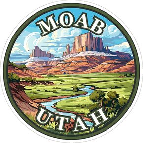 Moab Utah Sticker 4 Inch Red Rock Adventure Travel Souvenir City Destination - Waterproof Vinyl Decal for Laptop Water Bottle Car Tumbler - Durable Aesthetic Long-Lasting Stickers for Adults ID44990