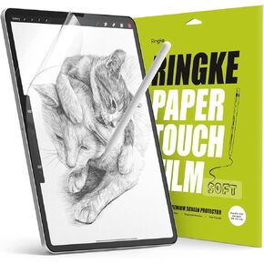 Ringke Paper Touch [Soft] Film متوافق مع Ipad Pro 12.9 شاشة واقي الشاشة (الجيل السادس 2022 ، 5 2021 ، 4th 2020 ، 3rd 2018) ، ورقة مضادة للأصفر غير لامعة محكم للكتابة والرسم - 2 حزمة