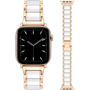 Getino Metal Resin Band Compatible with Apple Watch Bands for Women 40mm 38mm 41mm 42mm 44mm 45mm 46mm 49mm, Stainless Steel Strap Bracelet for iWatch Ultra SE Apple Watch Series 10 9 8 7 6 5 4 3 2 1 in Kuwait